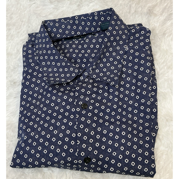 Perry Ellis Men’s 2 Xl Tall Button Down Long Sleeve 100% Cotton Shirt - Picture 1 of 7